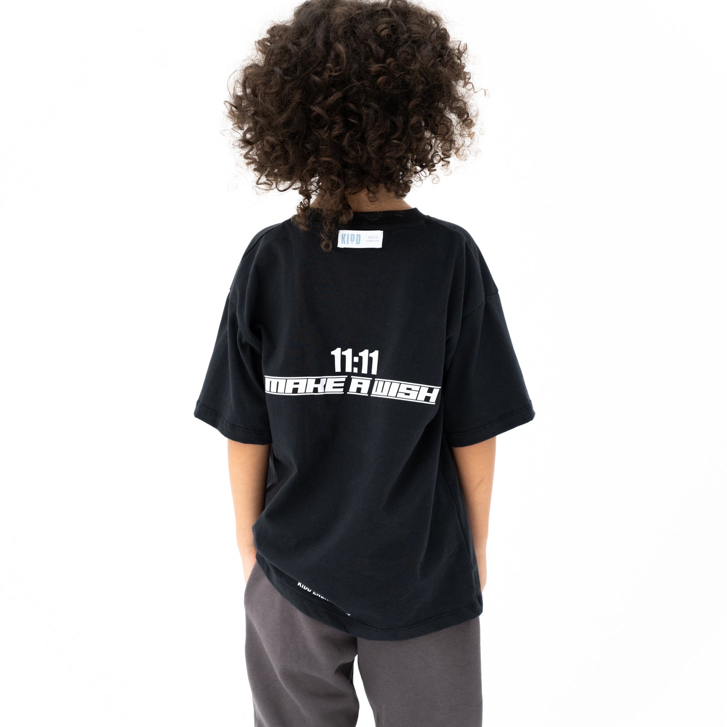 KIDD, @kidd.ae e-shop conceptual children’s brand genderless clothing 11:11 t-shirt color black Dubai