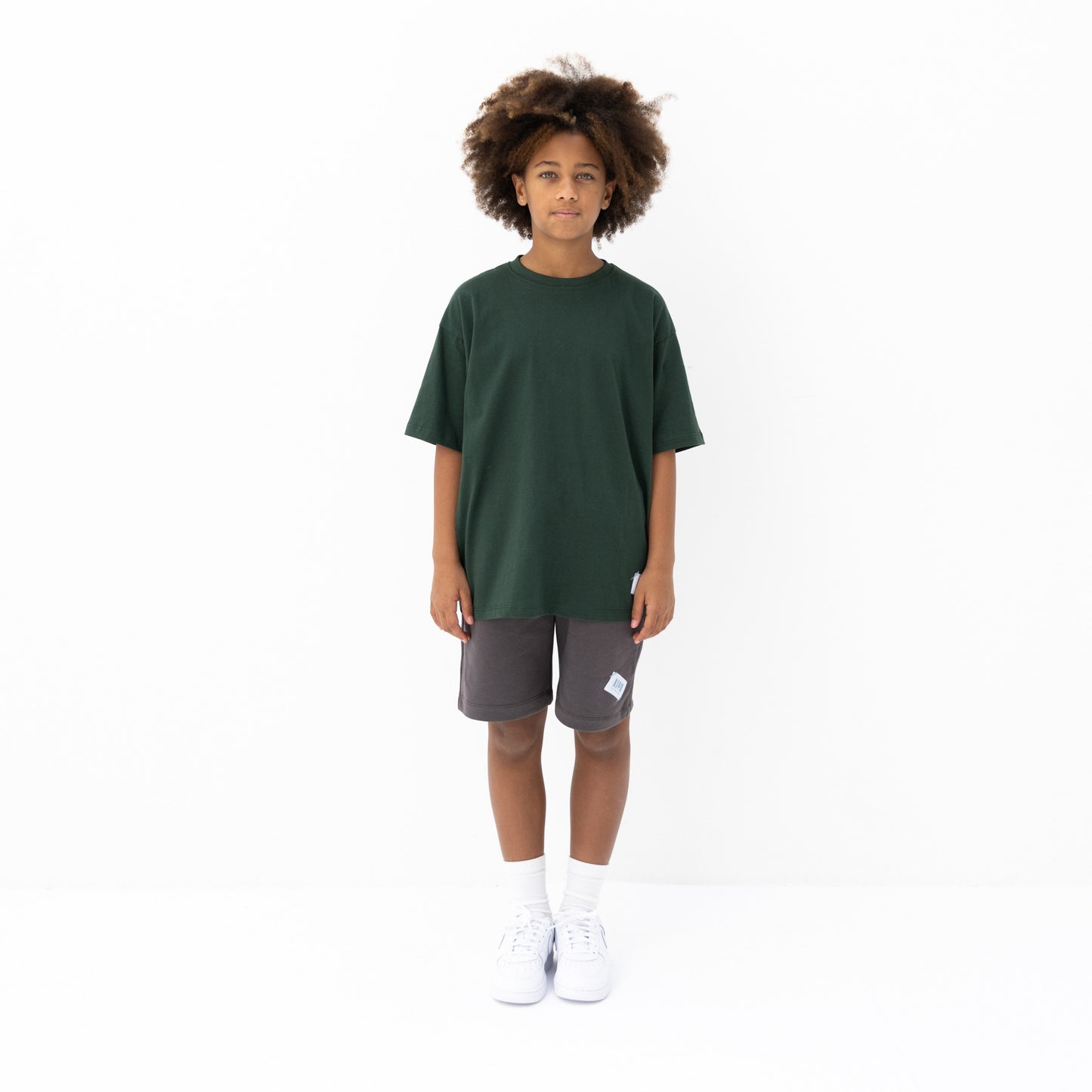 KIDD, @kidd.ae e-shop conceptual children’s brand genderless clothing I AM t-shirt color bottle green Dubai