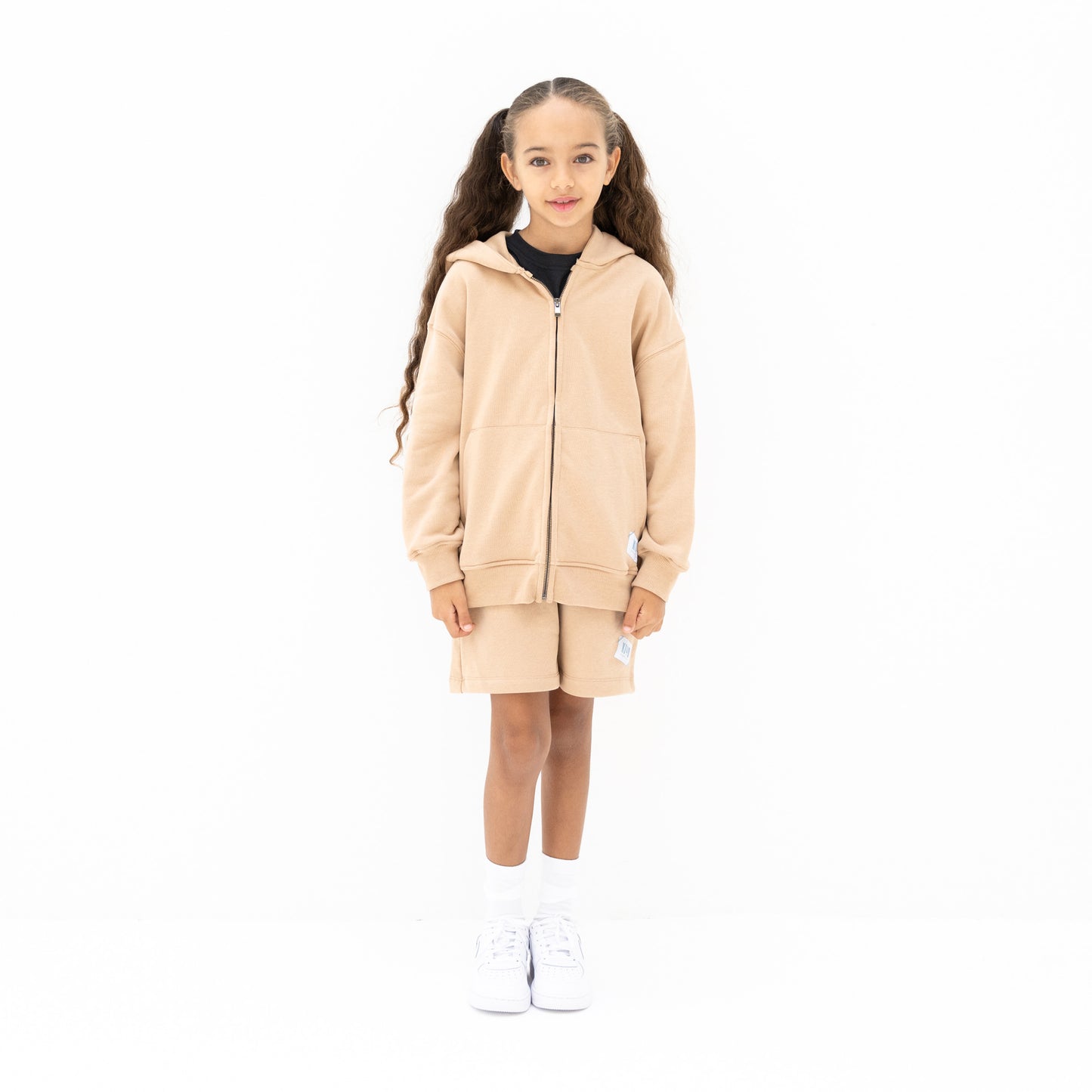 KIDD, @kidd.ae e-shop conceptual children’s brand genderless clothing I AM hoodie color sand / beige Dubai