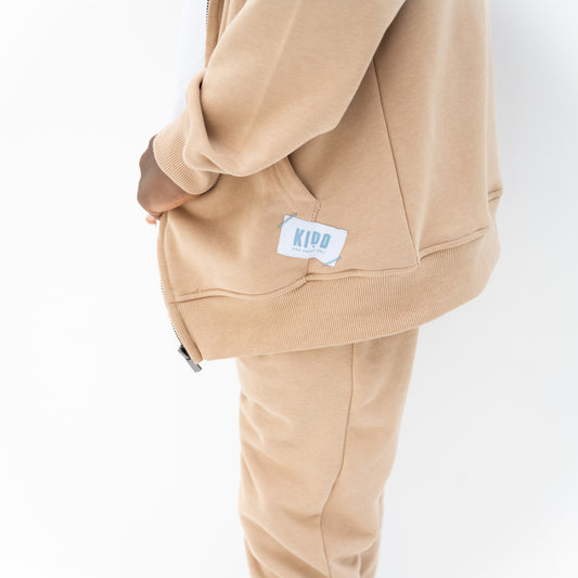KIDD, @kidd.ae e-shop conceptual children’s brand genderless clothing 11:11 hoodie color sand / beige Dubai