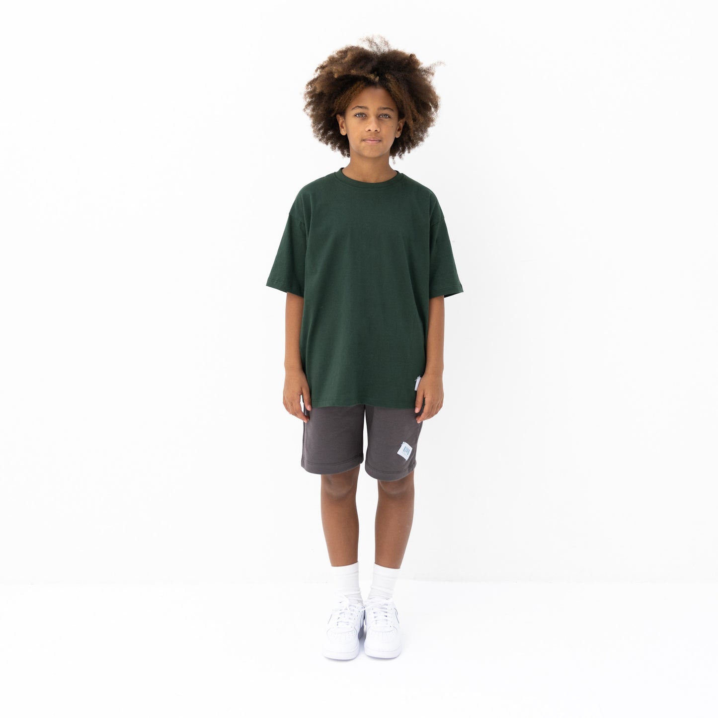 KIDD, @kidd.ae e-shop conceptual children’s brand genderless clothing shorts color medium grey Dubai