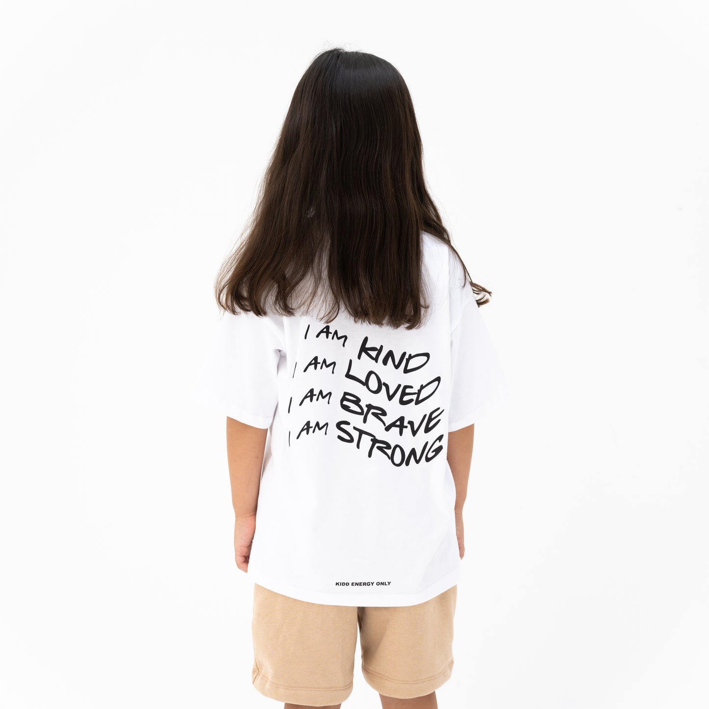 KIDD, @kidd.ae e-shop conceptual children’s brand genderless clothing I AM t-shirt color white Dubai